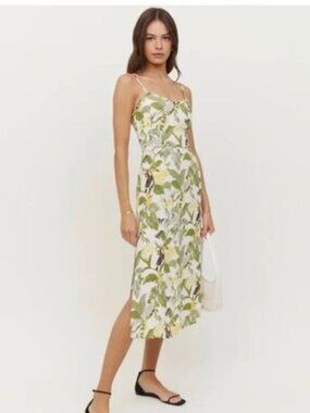 Reformation Cassandra Tropical Toucan Dress